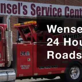 Wensel's service center offers 24 hour towing and road side assistance.