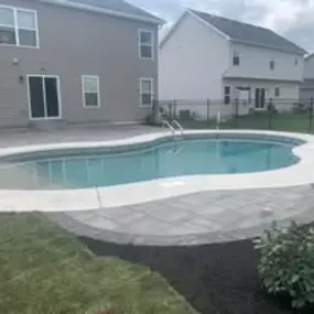 Beautiful pool design by JCrew Landscaping. Servicing Rush, Chili, Brighton, Greece, Victor, Webster, Fairport, Penfield, Henrietta, West Henrietta, Pittsford, Canandaigua, Honeoye Falls and surrounding towns in Monroe County, NY