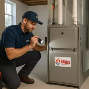 technician working on furnace in liberty, mo