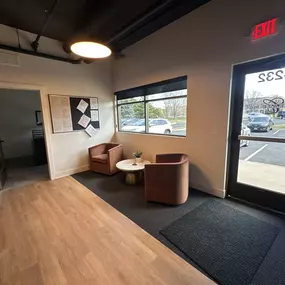 Welcoming entryway at Create Inc.'s Golden Valley location, offering a warm and inviting first impression for clients and visitors alike.