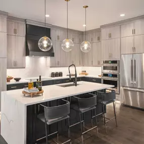 Well-appointed kitchens with large center islands