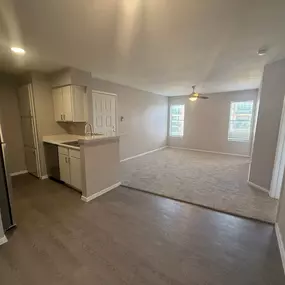 Kitchen and living room area