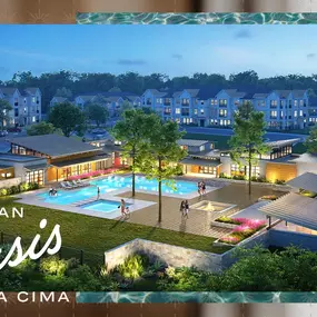 Exterior view of Pyland Ranch Apartments with modern architecture and landscaped surroundings in San Marcos, TX