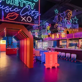 Sleek finishes, lively beats, and an inviting layout make this rooftop lounge the perfect backdrop for your next night out.