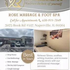 Our traditional full body massage in Naperville, IL 
includes a combination of different massage therapies like 
Swedish Massage, Deep Tissue, Sports Massage, Hot Oil Massage
at reasonable prices.
