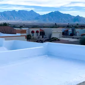 Roof Coating by Universal Roofing LLC in Tucson, AZ
Universal Roofing recently applied a premium silicone roof coating to this flat commercial roof in Tucson, Arizona. The existing roof showed signs of wear and UV damage, so our team restored it with a seamless, reflective coating that protects against leaks, heat, and weather exposure. This energy-efficient system helps reduce cooling costs and extends the life of the roof without a full replacement. Ideal for both residential and commercial pr