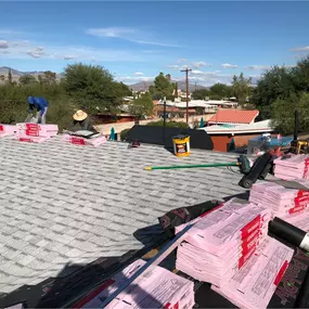 Shingle Roofing Installation by Universal Roofing LLC in Tucson, AZ
Universal Roofing LLC recently completed a full asphalt shingle roof replacement for this home in Tucson, AZ. We installed GAF Timberline HDZ architectural shingles for enhanced durability, wind resistance, and long-term curb appeal. Our team removed the aging roof, replaced damaged underlayment, and installed a complete roofing system built to withstand Arizona’s intense heat and monsoon storms. Shingle roofing is a reliable, c