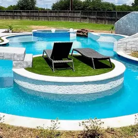 A one-of-a-kind, unique pool design by Landmark Custom Pools