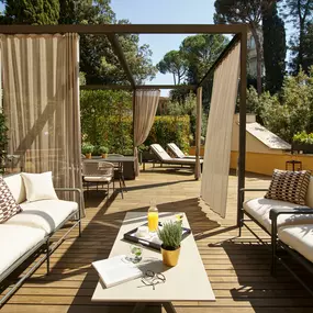 Sunlit terrace of Aurora Terrace Suite, Hotel Eden Rome