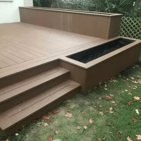 Custom Deck Design with deck planters in Chicago Suburbs