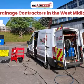 #1 Drainage Contractors in the West Midlands

Draintech Services (Midlands) Ltd is proud to be recognised as the top drainage contractor for Birmingham, Coventry, Wolverhampton, and the wider West Midlands. With over three decades of specialist experience, we provide trusted drainage services including expert drain repairs, CCTV drain surveys, and 24/7 emergency response for homes, businesses, and industrial sites.

Our highly qualified team tackles everything from blocked drains and broken pipe