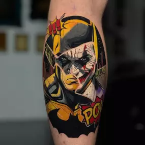 Comic Tattoo mit Batman und Joker.