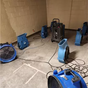 local school water damage - drying