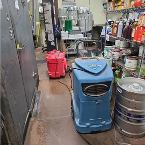 commercial water damage restoration project