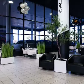 Interior Shot of the Irvine -Acura waiting area.