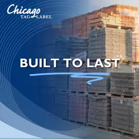Custom construction labels to organize construction supplies on labeled pallets