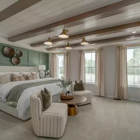Luxurious primary bedroom suites with large walk-in closets