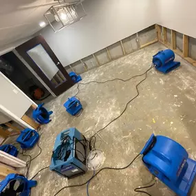 blower fans in flooded room