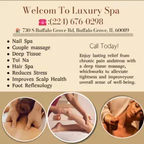 The full body massage targets all the major areas of the body that are most subject to strain and
discomfort including the neck, back, arms, legs, and feet. 
If you need an area of the body that you feel needs extra consideration, 
such as an extra sore neck or back, feel free to make your massage therapist aware and
they will be more than willing to accommodate you.