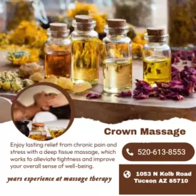 Our traditional full body massage in Tucson, AZ, includes a combination of different massage therapies like 
Swedish Massage, Deep Tissue,  Sports Massage,  Hot Oil Massage
at reasonable prices.