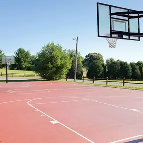The outdoor basketball court at Christmas Mountain Campground
