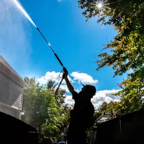 Spotless Window Cleaning Employee Doing His Work
