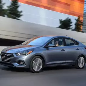 Side view of a Hyundai car on a ramp
