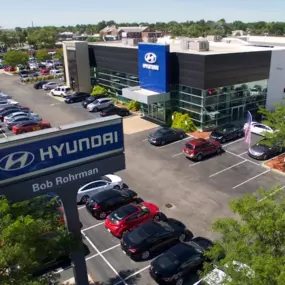 Overhead view of the Bob Rohrman Hyundai-Genesis dealership exterior