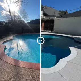 Pool coping and decking renovation - Before and After