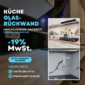 Bild von Hartglas - Küche Glasrückwand / Glas auf Maß