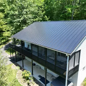 What a beautiful new black standing seam metal roof in Waynesville Ohio!