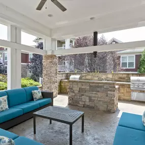 Outdoor space with grilling stations