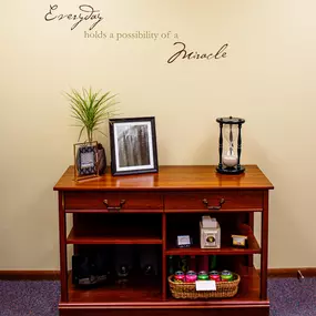 Tastefully decorated workspace in the Wonderfully Made office.