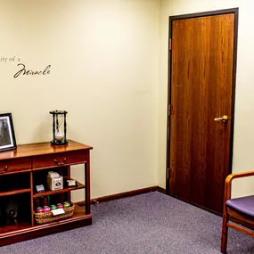 Peaceful and inviting waiting area for clients.