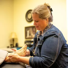 A quiet moment of healing through reflexology.