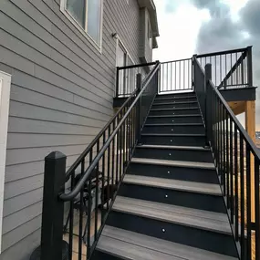 Composite deck stairs construction and deck lighting installation in south denver