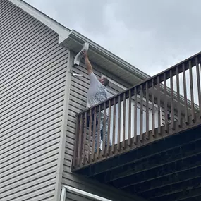 Gutter system installation.