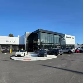Whaling City Mazda exterior with service entrance on the side.