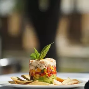 SHRIMP AVOCADO + MANGO STACK
