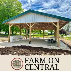 Farm On Central's picnic shelter is a wonderful place for families to learn more about the farm and enjoy their farm food.