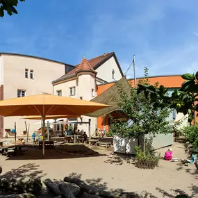 Außengelände der Kita Nathanael. Foto: Swen Reichhold