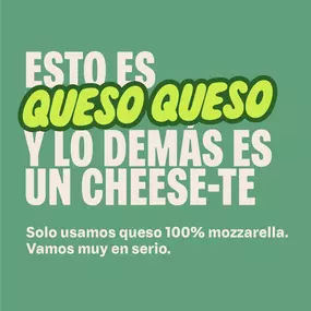 Esto es queso 100% mozzarella, vamos muy enserio, nada de cheese-tes. #EstoEsPizzaPapá