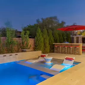 Night View of the Pool by Watters Aquatech