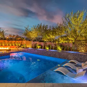 Night View of the Pool by Watters Aquatech