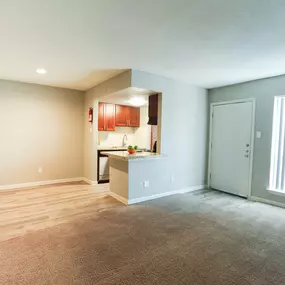 Open floorplan with recessed lighting