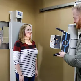 Dr. Lance Zuidema taking an Xray