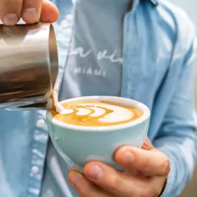 Handcrafted coffee with latte art, served in a warm and
welcoming all day café atmosphere.