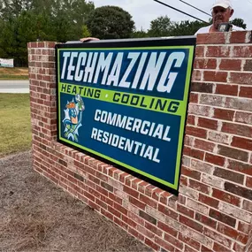 The Completed Techmazing Heating & Cooling Sign
The finished Techmazing Heating & Cooling sign shines proudly at our headquarters. With this new brand identity, we continue to bring the same trusted service our customers know, backed by advanced HVAC solutions, 24/7 emergency service, and a commitment to keeping Georgia homes and restaurants comfortable year-round.