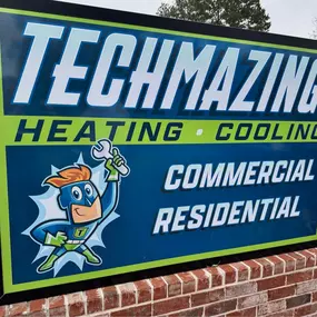 The Transformation in Progress
Half Trust, half Techmazing—the transition is visible as installers secure new lettering over the old signage. This transformation highlights the evolution of our HVAC company into a brand that reflects our innovation, dependability, and unmatched customer care in air conditioning, heating, and refrigeration.