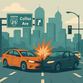 Car crash on Denver street near Colfax and I-25